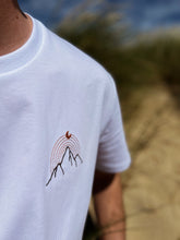 Load image into Gallery viewer, White mountain T-shirt, Unisex embroidery organic cotton t-shirt