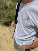 Load image into Gallery viewer, Ash grey mountain T-shirt, Unisex embroidery organic cotton t-shirt
